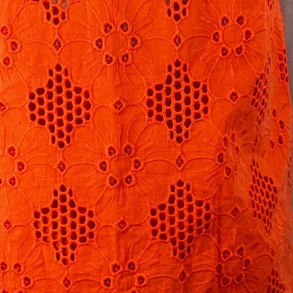 Like new! J. Crew Embroidered Eyelet Lace Sleeveless Top in Soft Orange … - Picture 6 of 10
